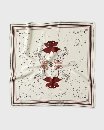 Decorative scarf with reindeer design on a white background