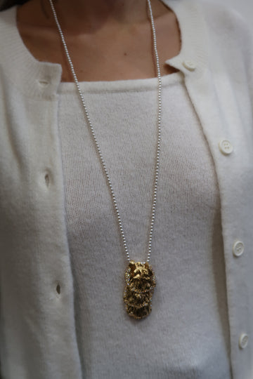 Multi Petal Pendant On Pearls