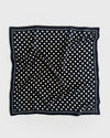 black silk scarf with white spot detail