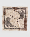 sand coloured silk square scarf with leopard print and zodiak from lescarf