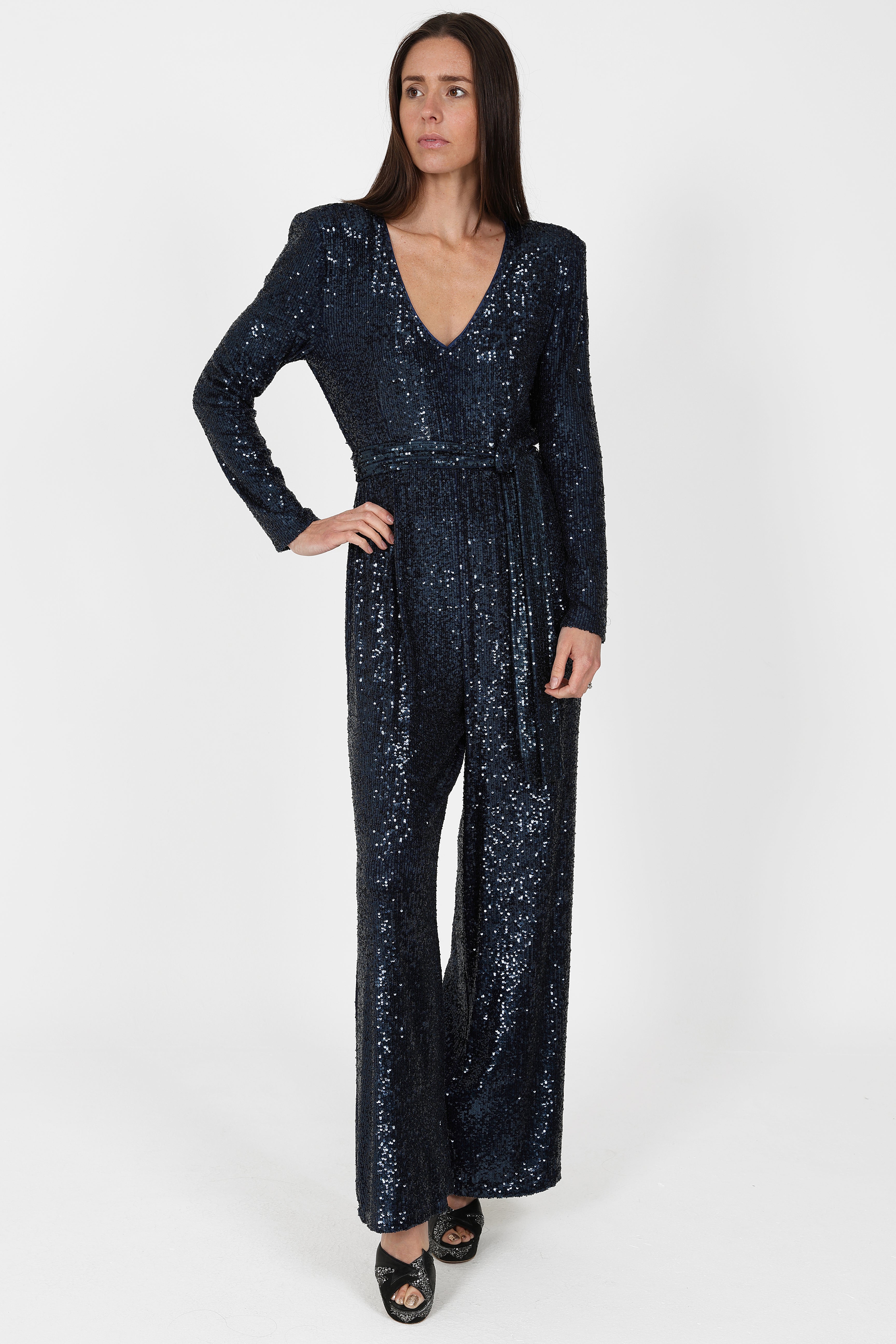 Navy sequin jumpsuit 2025