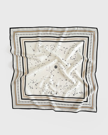 Zodiac Scarf 65cm White, Sand & Black