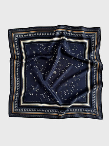 Zodiac Scarf 65cm Navy, Sand & Black