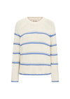 White sweater with blue stripes on a white background