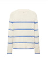 White sweater with blue stripes on a white background