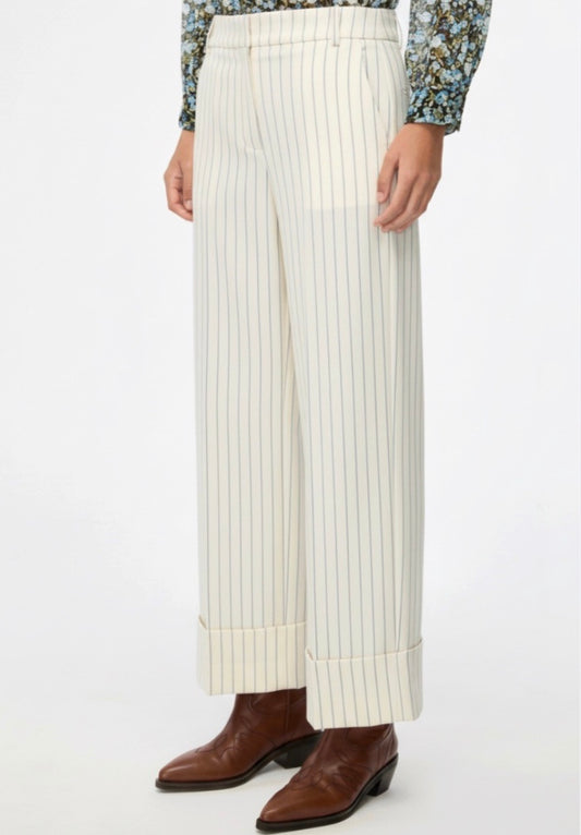 Scacco Trousers White Pinstripe
