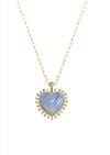 Mini Heart Pendant Necklace Blue Aventurine