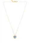 Mini Heart Pendant Necklace Blue Aventurine