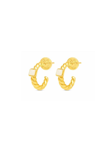 Everyday Twist Hoops Labradorite