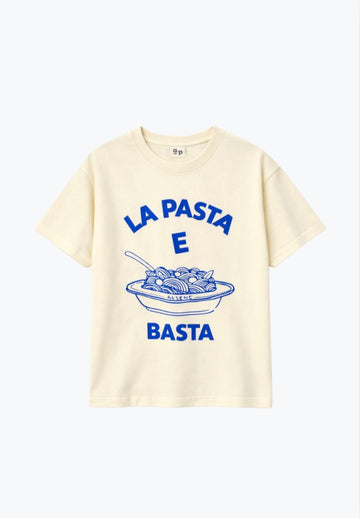 Pasta E Basta Tee Ecru/Cobalt