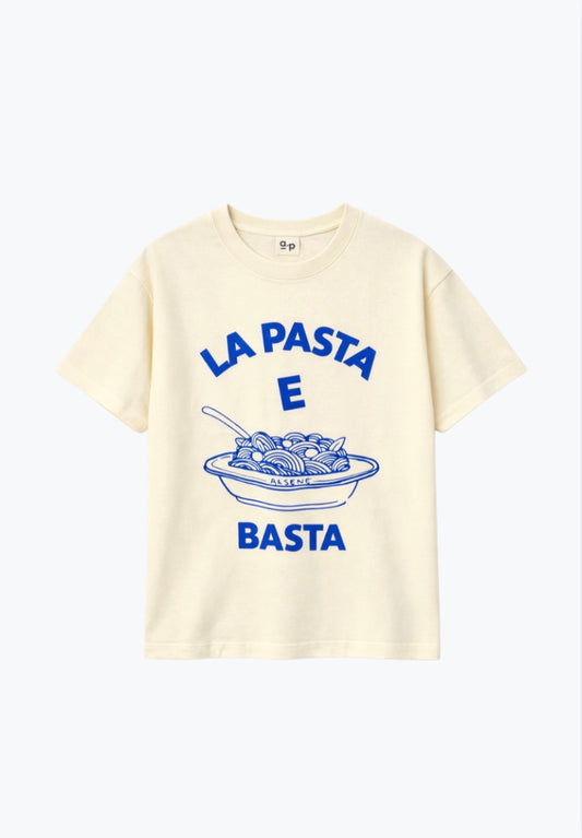 Pasta E Basta Tee Ecru/Cobalt