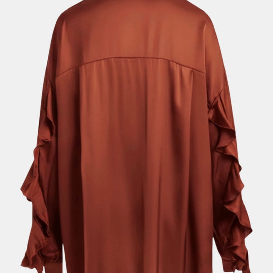 copper satin shirt on a white background