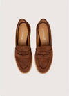 Chunky brown suede loafer