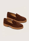 Chunky brown suede loafer