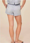 womens light blue elasticated waist shorts