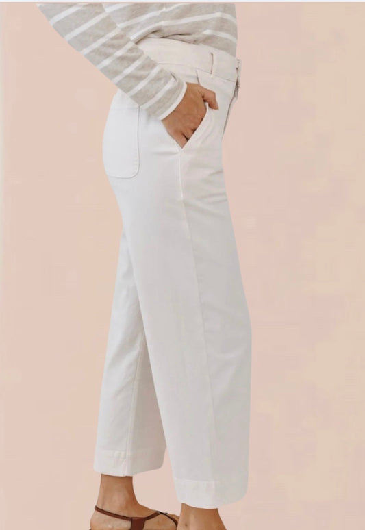 Saige Wide Trousers Lime Stone