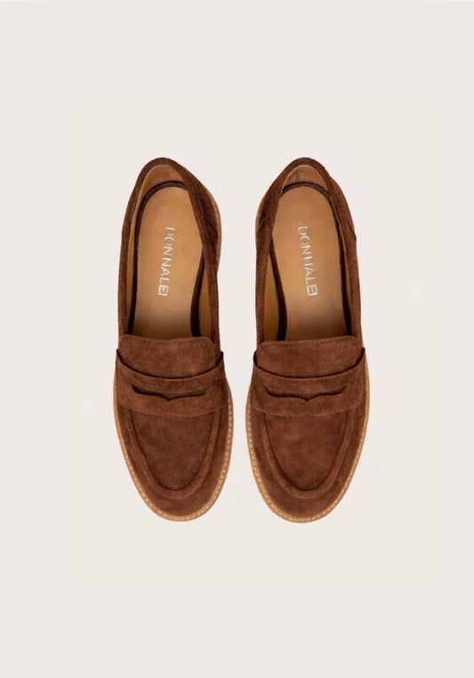 brown suede chunky loafer 