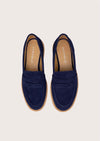 chunky navy suede loafer 