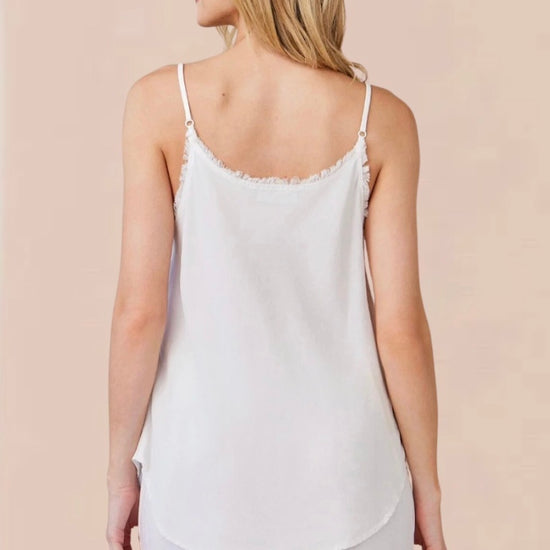 white frayed edge camisole 