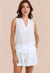 Sleeveless Pullover Top White