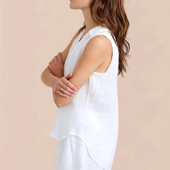 Sleeveless Pullover Top White