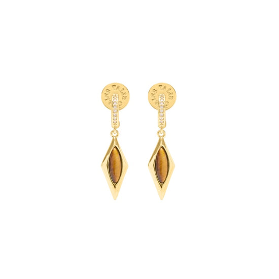 drop earrings with tigers eye stone
