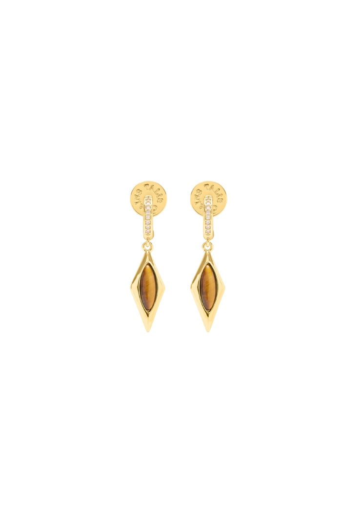 drop earrings with tigers eye stone