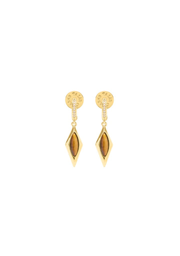 drop earrings with tigers eye stone