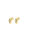 gold plated teardrop green stone earrings from Talis Chains