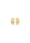 gold small hoop earring with cz stones 
