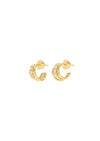 gold small hoop earring with cz stones 