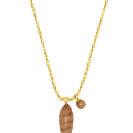 smokey quartz happy fish pendant necklace 