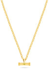 ball chain necklace with a t-bar pendant featuring olive cz  stone