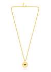 gold pendant necklace with tigers eye details 