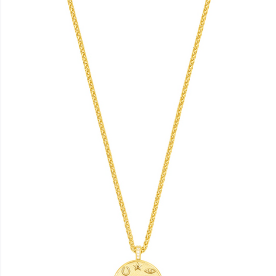 gold pendant necklace with 11:11 detail