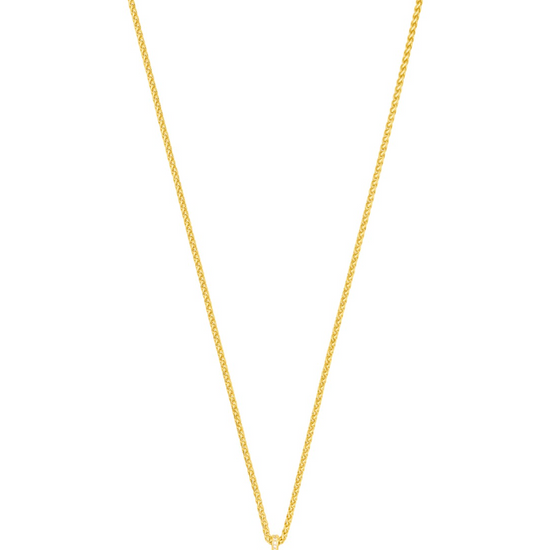 gold pendant necklace with blue lapis detail
