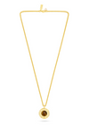 gold pendant necklace with tigers eye detail