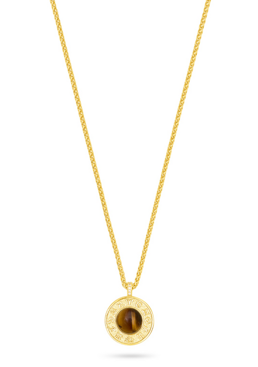 Zodiac Pendant Necklace Tigers Eye
