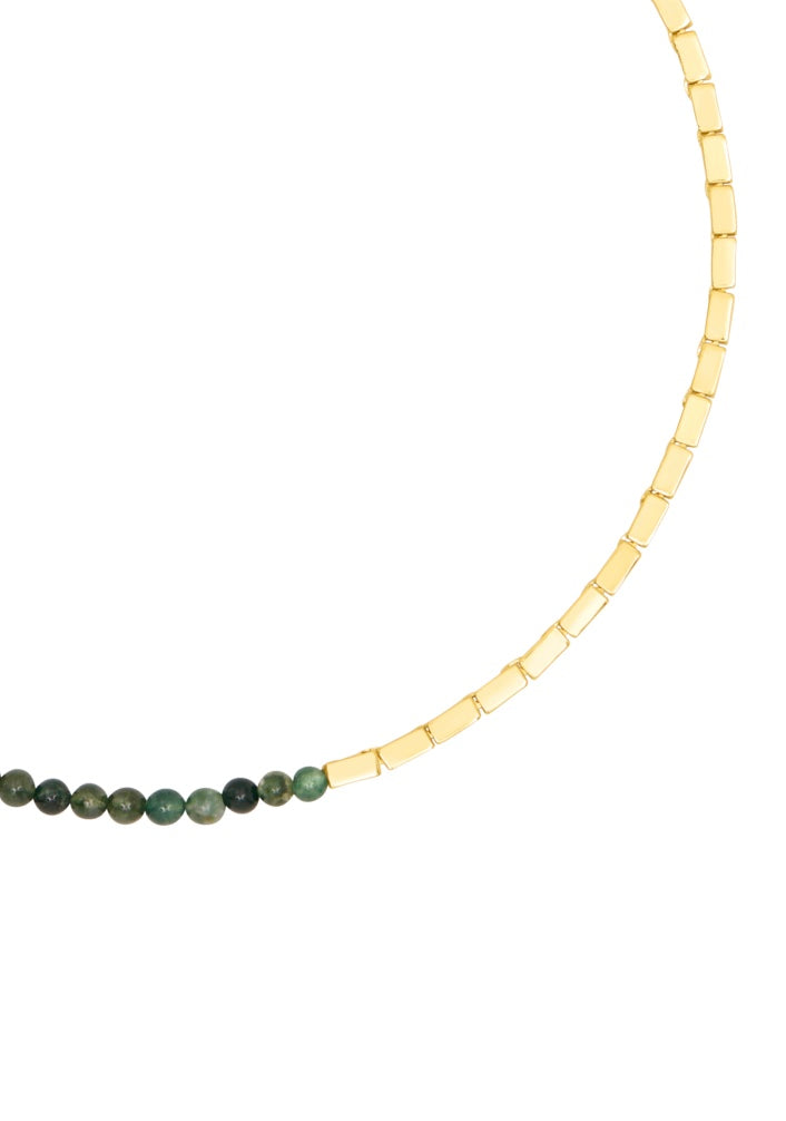duo gold and red agate stone choker