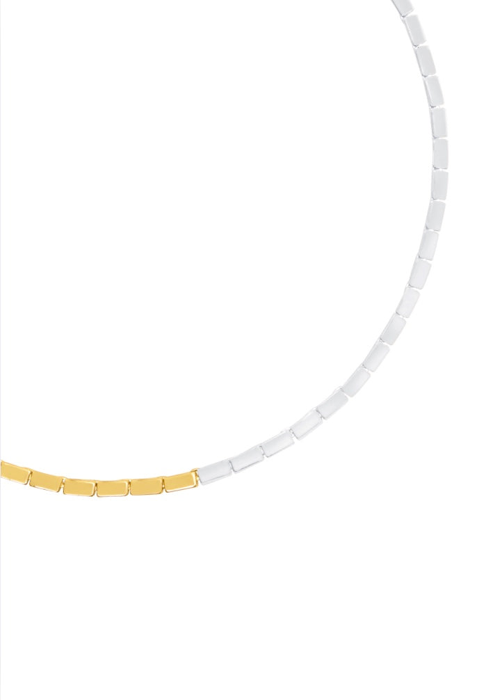 duo gold and silver choker
