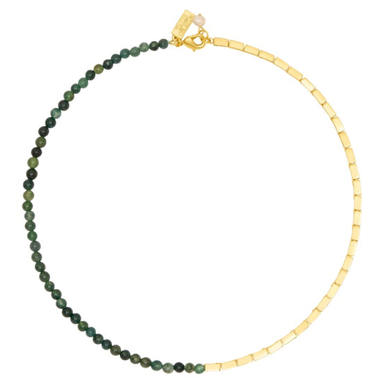 duo gold and red agate stone choker