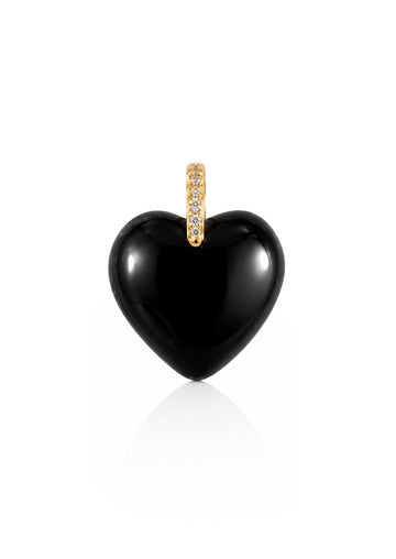 Heart Pendant Black Agate