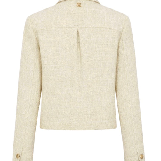 cream jacket with gold buttons and 2 pockets 