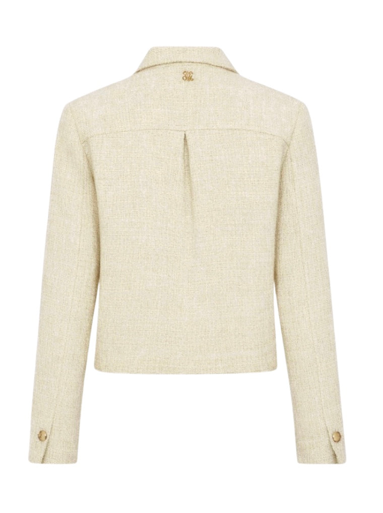 cream jacket with gold buttons and 2 pockets 