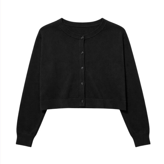  black cropped boxy cardigan