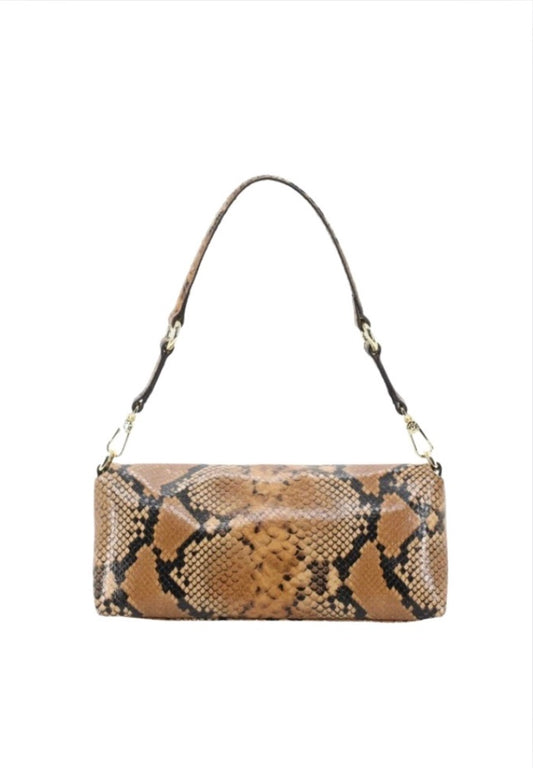 Mila Leather Phyton Embossed Bag