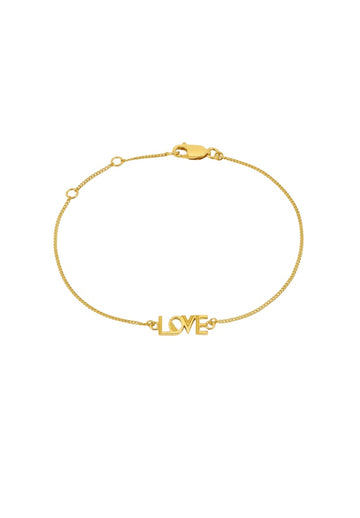gold plated bracelet with love detail