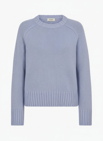knitted round neck cornflower blue jumper 