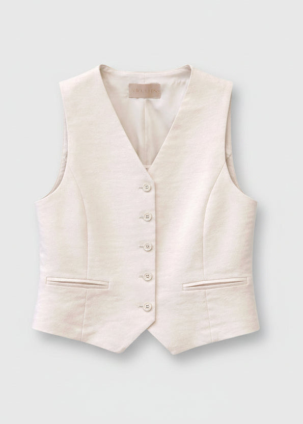 Beige vest on a white background