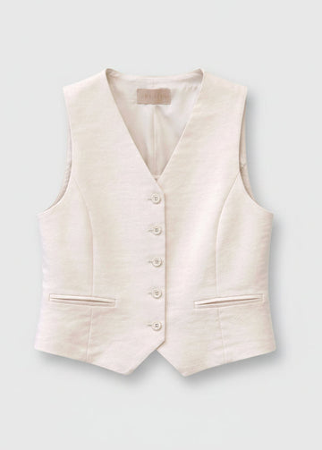 Beige vest on a white background